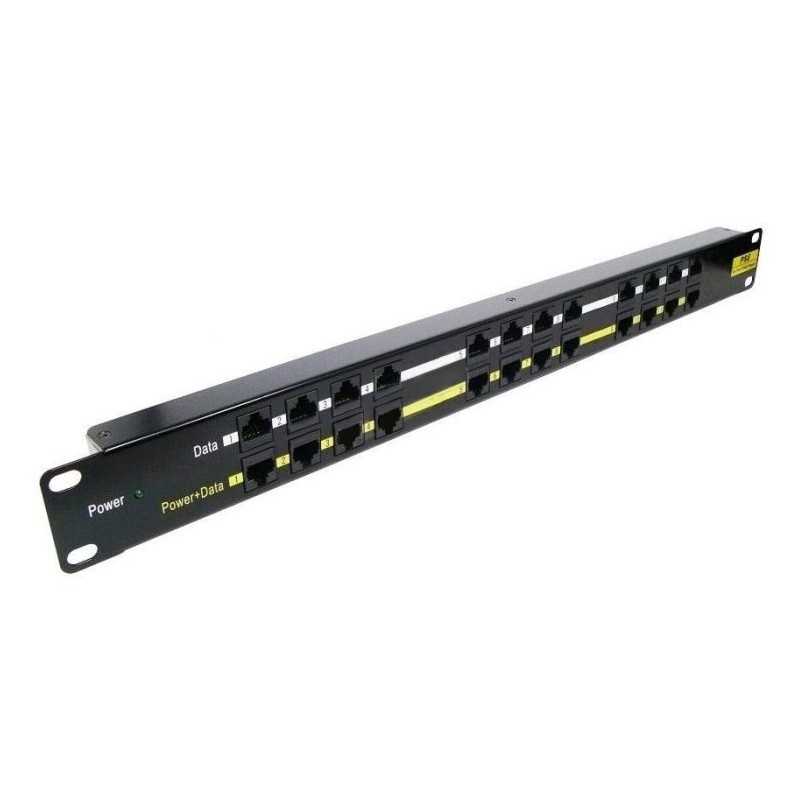 Panneau POE passif 48V 12 ports CAT5e avec alimentation 1...