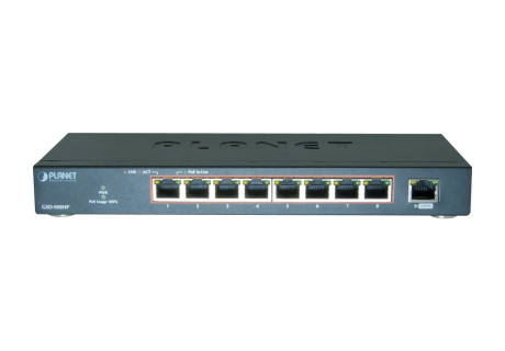 Planet GSD-908HP switch 8p Gigabit PoE+ 120W + port NVR