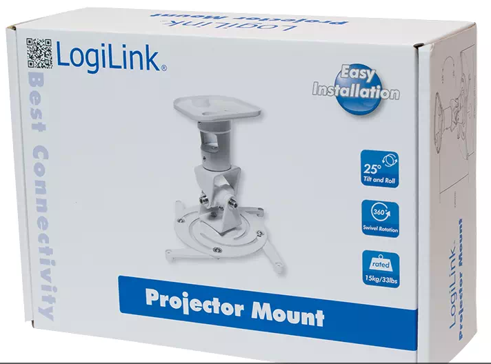 Support Plafond Vidéoprojecteur 22,5 cm, Blanc