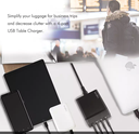Chargeur de table USB, 3 ports USB-A & 1 port USB-C 72W - PA0122