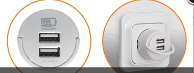 Adaptateur Secteur USB 2 ports 2.4A