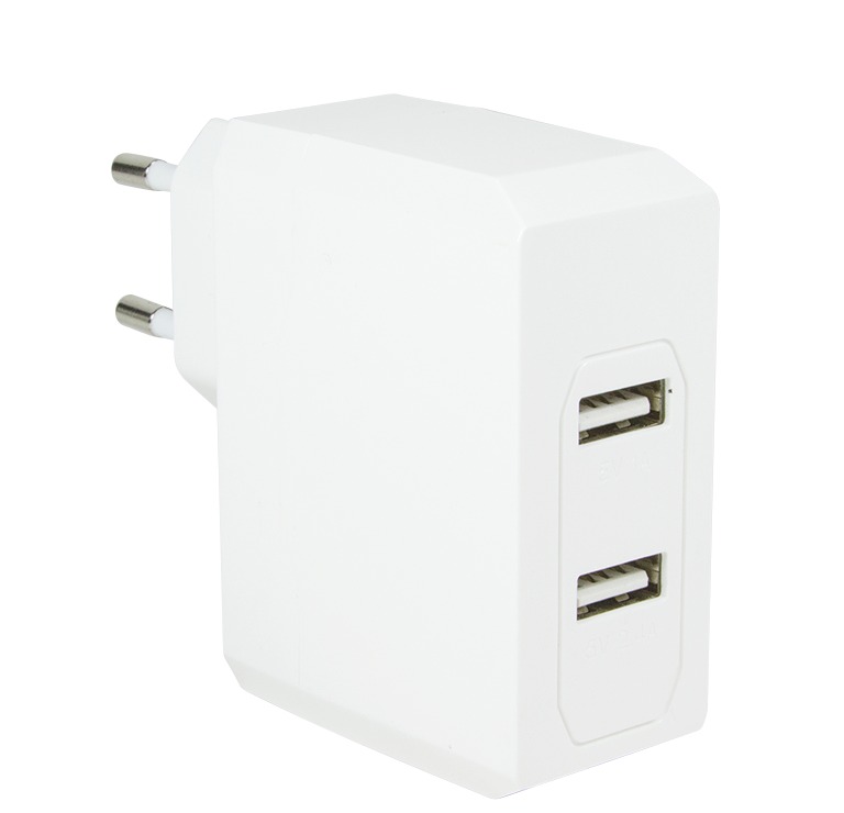 Adaptateur Secteur USB 1 port 2,1A + 1 port 1A - PA0094