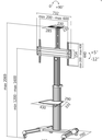 Support à roulettes pour écran 37 à 70", 50 Kgs