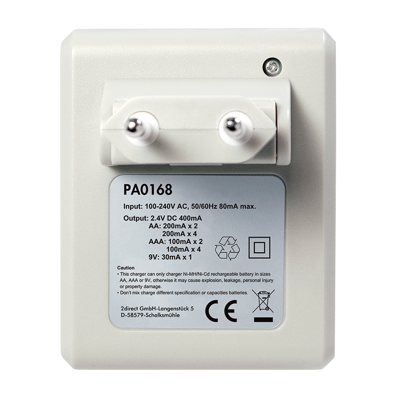 Chargeur accus 2 ou 4 AA/AAA ou 9V - PA0168