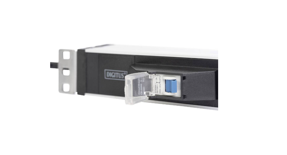Digitus DN-95417 19 pouces Multiprise 1 UH prise à contact de protection argent-noir, argent, noir