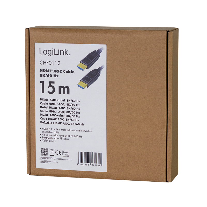 Cordon HDMI Ultra High Speed 8K M/M Optique (AOC) 15,00m