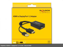 Adaptateur HDMI M > DisplayPort 1.2 F 0,25m - DeLock 62667