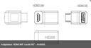 Adaptateur HDMI M/F coudé 90° - AH0005