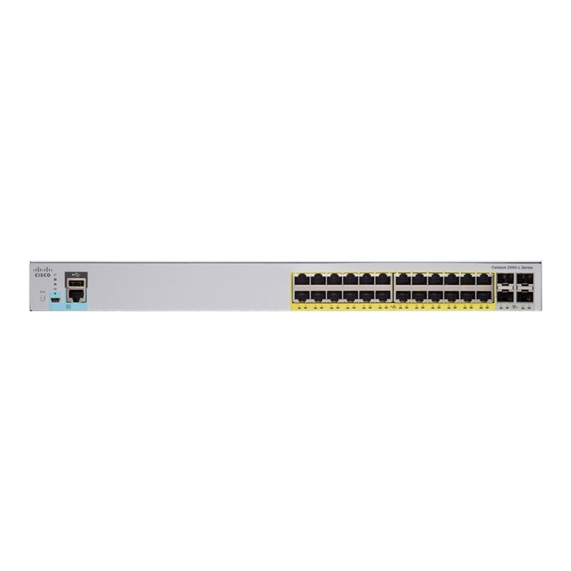 Catalyst 2960L 24 port GigE PoE+, 4x10G SFP+, Lan Lite