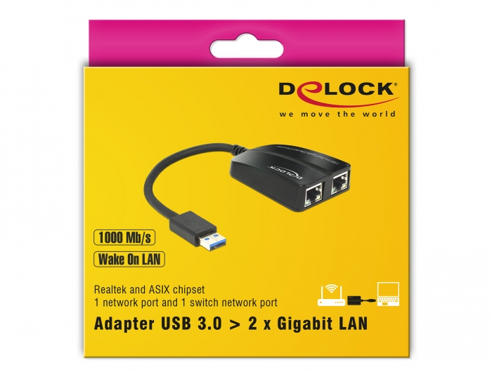 Convertisseur USB3.0 >2xRJ45 Gigabit - 62583