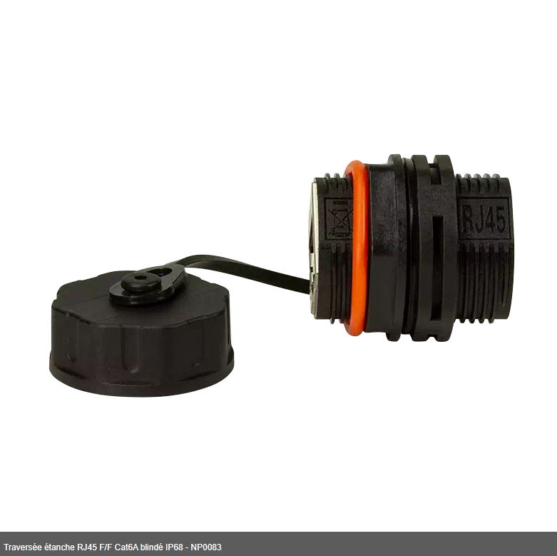 Traversée étanche RJ45 F/F Cat6A blindé IP68 - NP0083