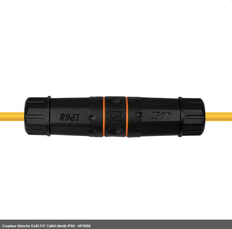 Coupleur étanche RJ45 F/F Cat6A blindé IP68 - NP0086