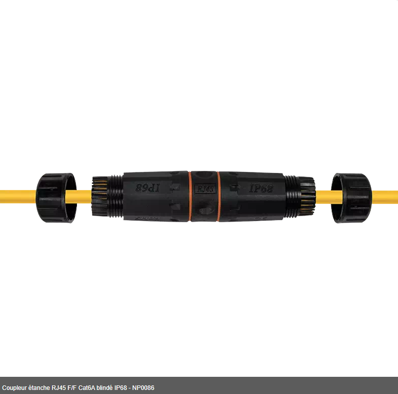 Coupleur étanche RJ45 F/F Cat6A blindé IP68 - NP0086