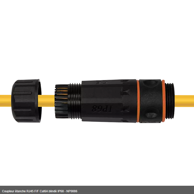 Coupleur étanche RJ45 F/F Cat6A blindé IP68 - NP0086