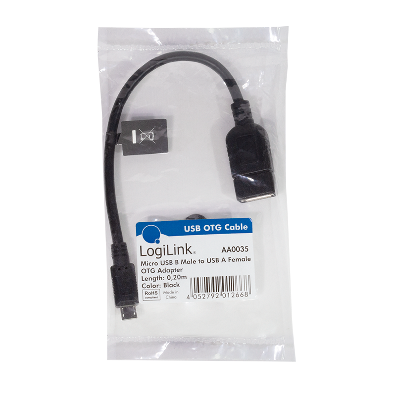 Adaptateur OTG Micro USB mâle vers USB A femelle 20cm - AA0035