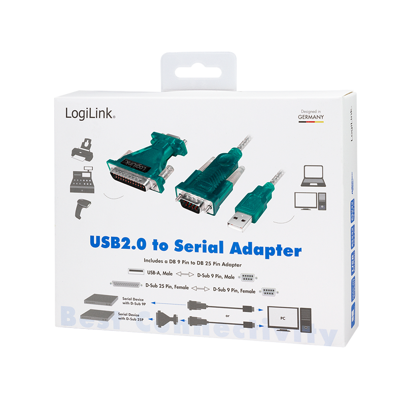 Convertisseur USB2.0 à RS232 + Adaptateur DB9/DB25 - UA0042B