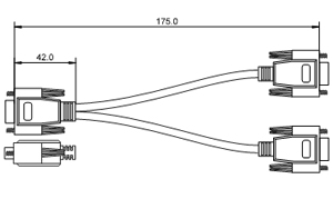 Cordon en Y VGA M/F/F en 0,15m - éco