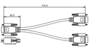 Cordon en Y VGA M/F/F en 0,15m - éco
