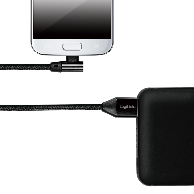 Cordon USB2.0 A vers Micro USB 1,00m, coudé - CU0142