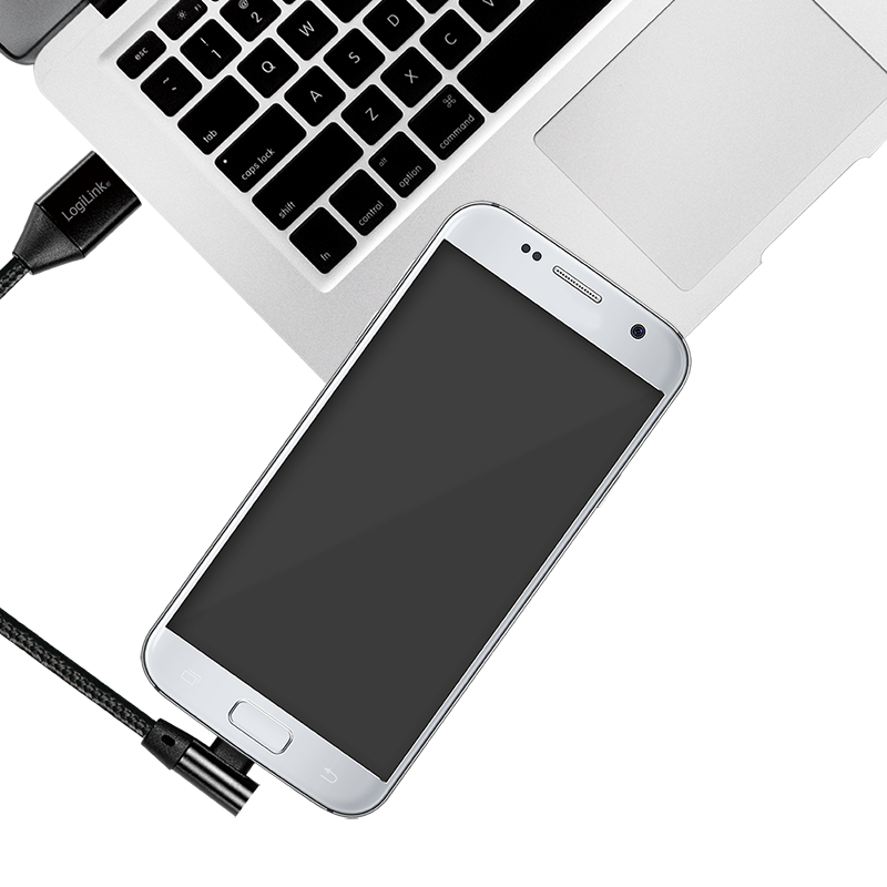 Cordon USB2.0 A vers Micro USB 1,00m, coudé - CU0142