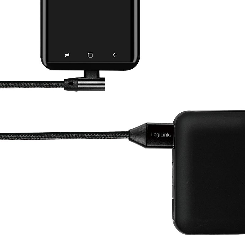Cordon USB2.0 A vers USB-C 1,00m, coudé - CU0138