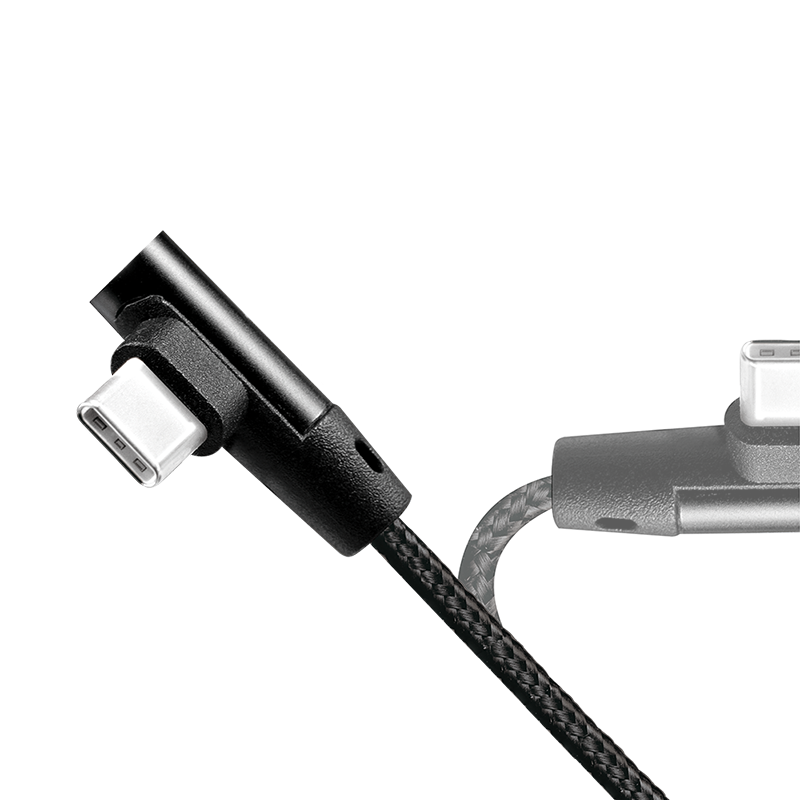Cordon USB2.0 A vers USB-C 1,00m, coudé - CU0138