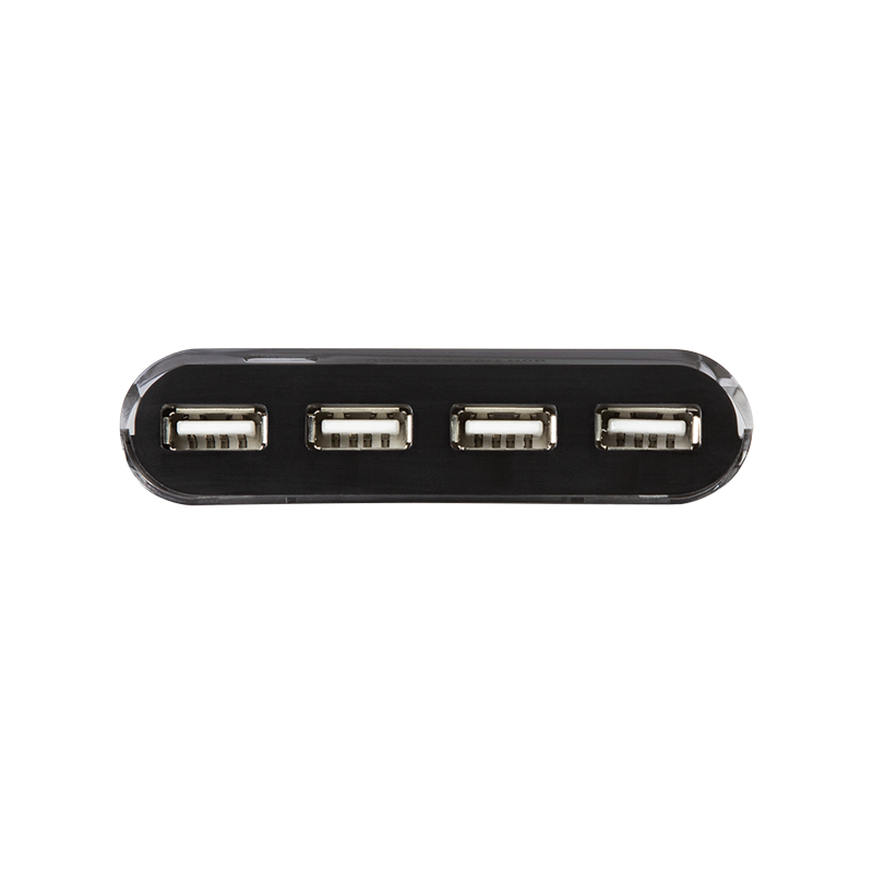 Hub USB2.0 4 ports noir + alimentation - UA0085