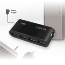 Hub USB2.0 4 ports noir + alimentation - UA0085