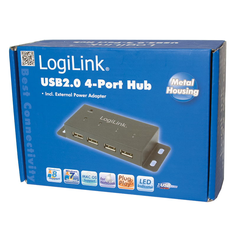 Hub industriel USB2.0 4 ports + alim - UA0141A