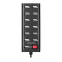 Hub USB2.0, 13 ports + switch on/off avec alim.