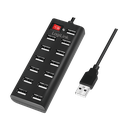 Hub USB2.0, 13 ports + switch on/off avec alim.