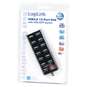 Hub USB2.0, 13 ports + switch on/off avec alim.