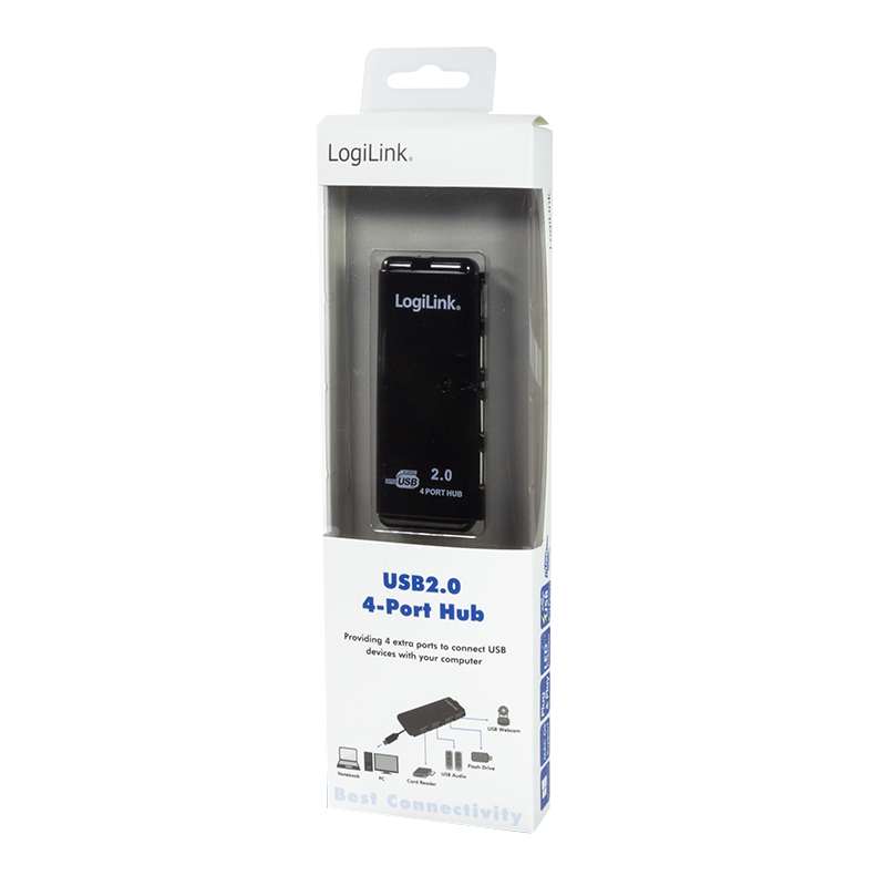 Mini Hub USB 2.0, 4 ports Auto-alimenté - UH0001A