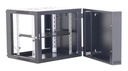 Coffret pivotant 19" 6U noir prof 550 mm
