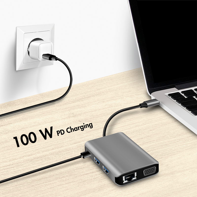 Station d'accueil USB-C 3.2 4K, 7 ports + PD - UA0410
