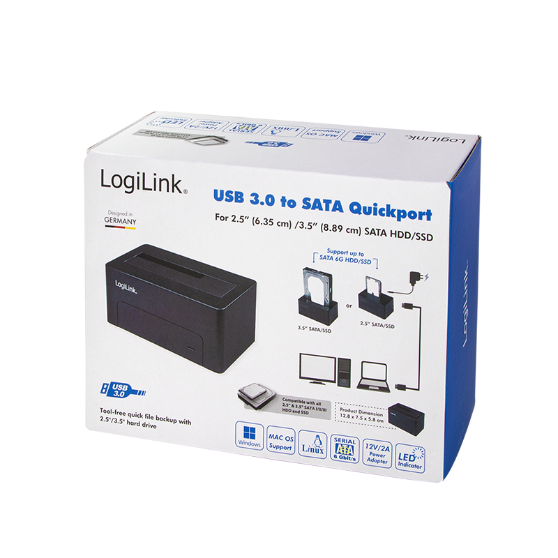 Station d'accueil SATA 3,5" & 2,5" sur USB 3.0 - QP0026

