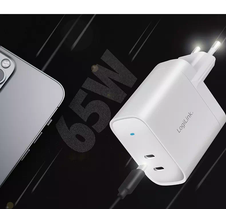 Adaptateur Secteur USB-C 2 ports 65W - PA0283
