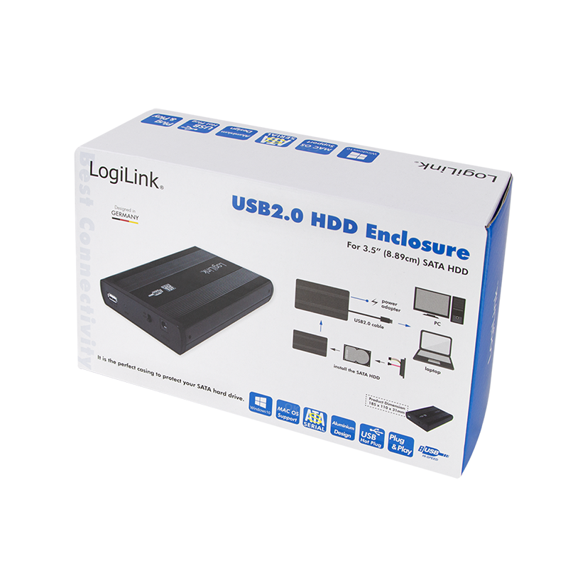Boîtier USB2.0 Externe 3,5", SATA - UA0082
