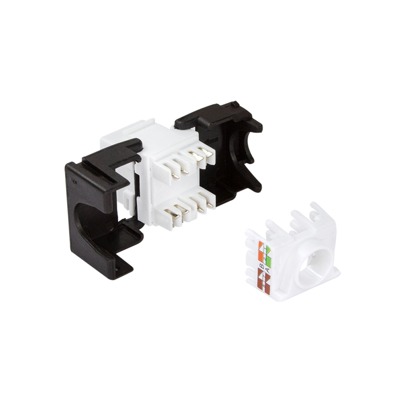 Embase Keystone RJ45 Cat6a CAD, non-blindé, AWG 22-26, sans outil, 17mm PoE++ 