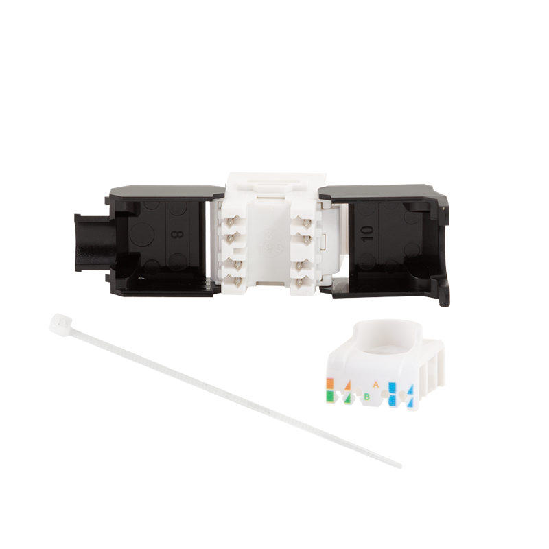 Embase Keystone RJ45 Cat6a CAD, non-blindé, AWG 22-26, sans outil, 16,6mm PoE++ 
