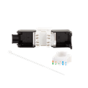 Embase Keystone RJ45 Cat6a CAD, non-blindé, AWG 22-26, sans outil, 16,6mm PoE++ 