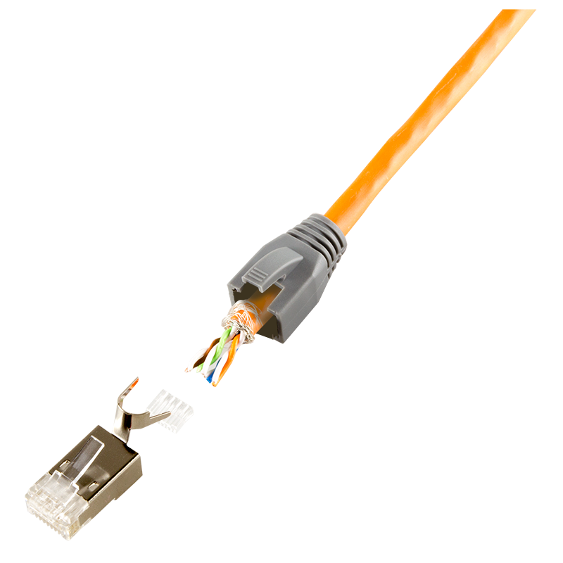 Connecteur RJ45 Cat6a blindé, par 10, souple et rigide