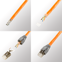 Connecteur RJ45 Cat6a blindé, par 10, souple et rigide