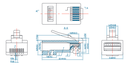Connecteur RJ45 Catégorie 5e, blindé avec guide par 100
