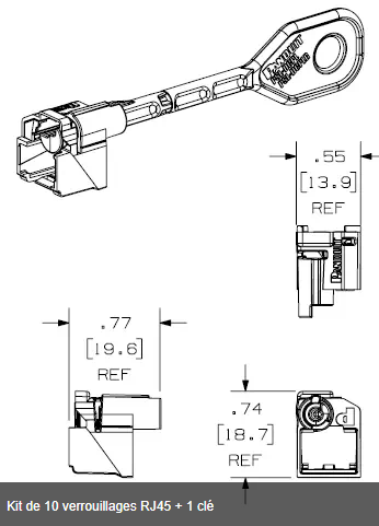 Kit de 10 verrouillages RJ45 + 1 clé