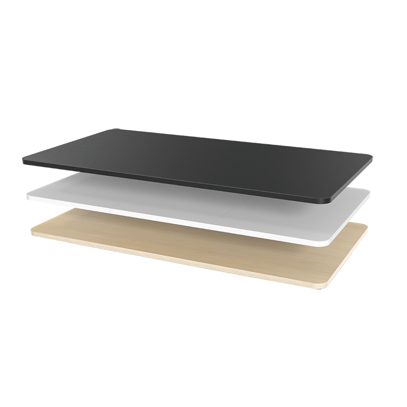 Plateau de bureau en bois 3 parties, 1200x600mm, bois clair 