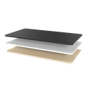 Plateau de bureau en bois 3 parties, 1200x600mm, bois clair 