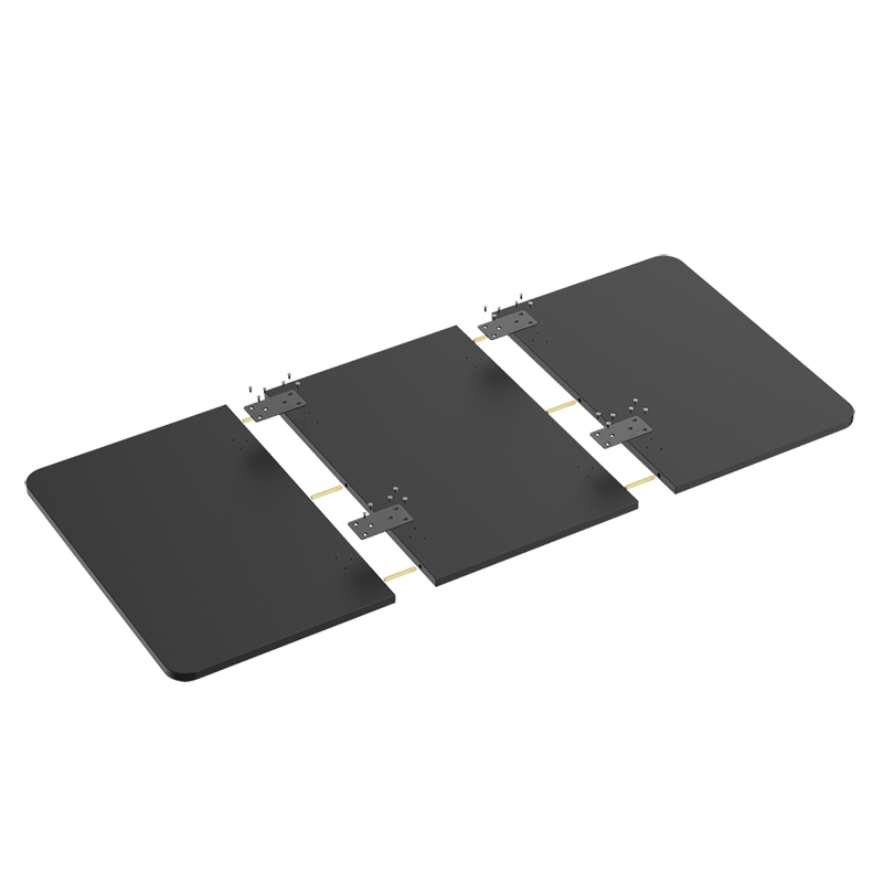 Plateau de bureau en bois 3 parties, 1200x600mm, noir 