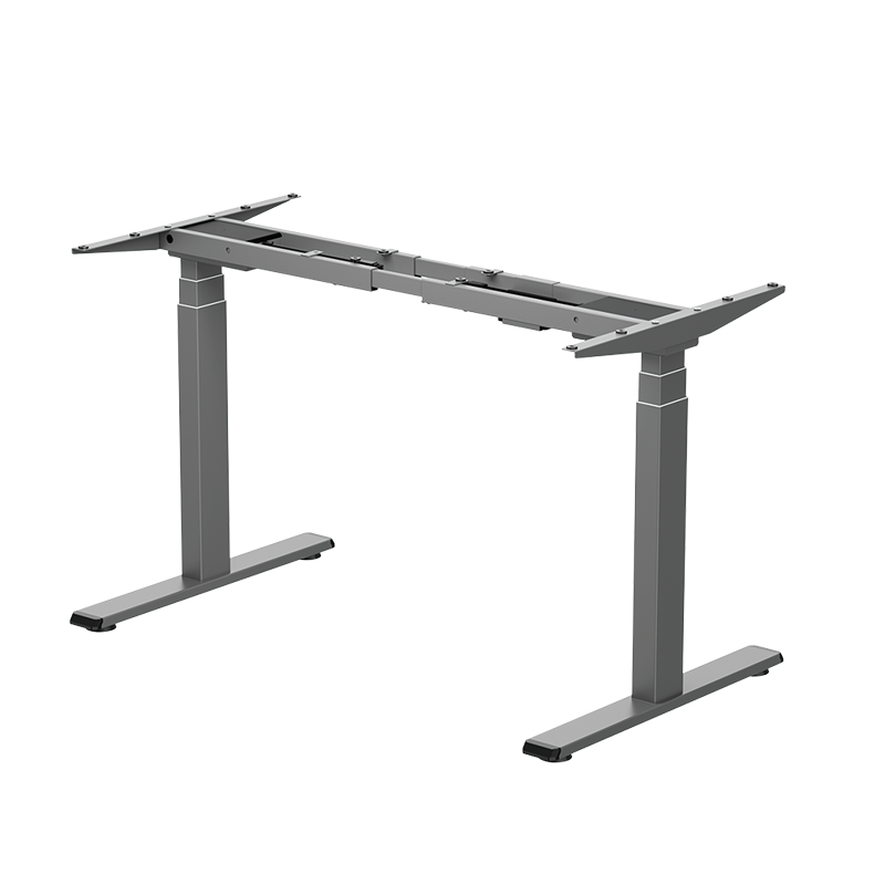 Pied de bureau réglable électriquement, pieds télescopiques triples, 2 moteurs, gris 