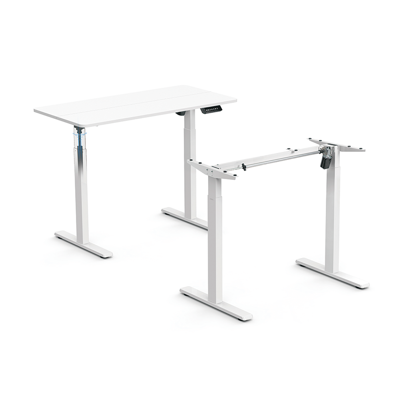 Pied de bureau assis-debout à réglage électrique, 1 moteur, 710–1 190 mm, blanc 